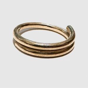 Unique Gold-Tone Double Band Ring